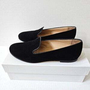 LK Bennett Shoes Womens 39 / 8 Black Lisa Suede Smoking Flats Loafers Italy